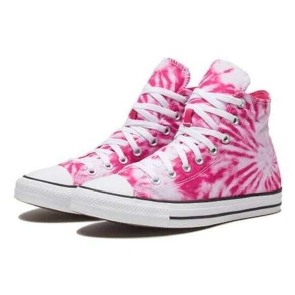 Converse Chuck Taylor Hi Top Pink Tie Dye Canvas Sneaker Womens Sz 11 Barbiecore - Picture 1 of 7